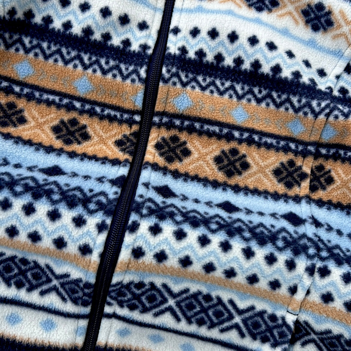 Vintage Full Zip Crazy Patterned Fleece Jacket