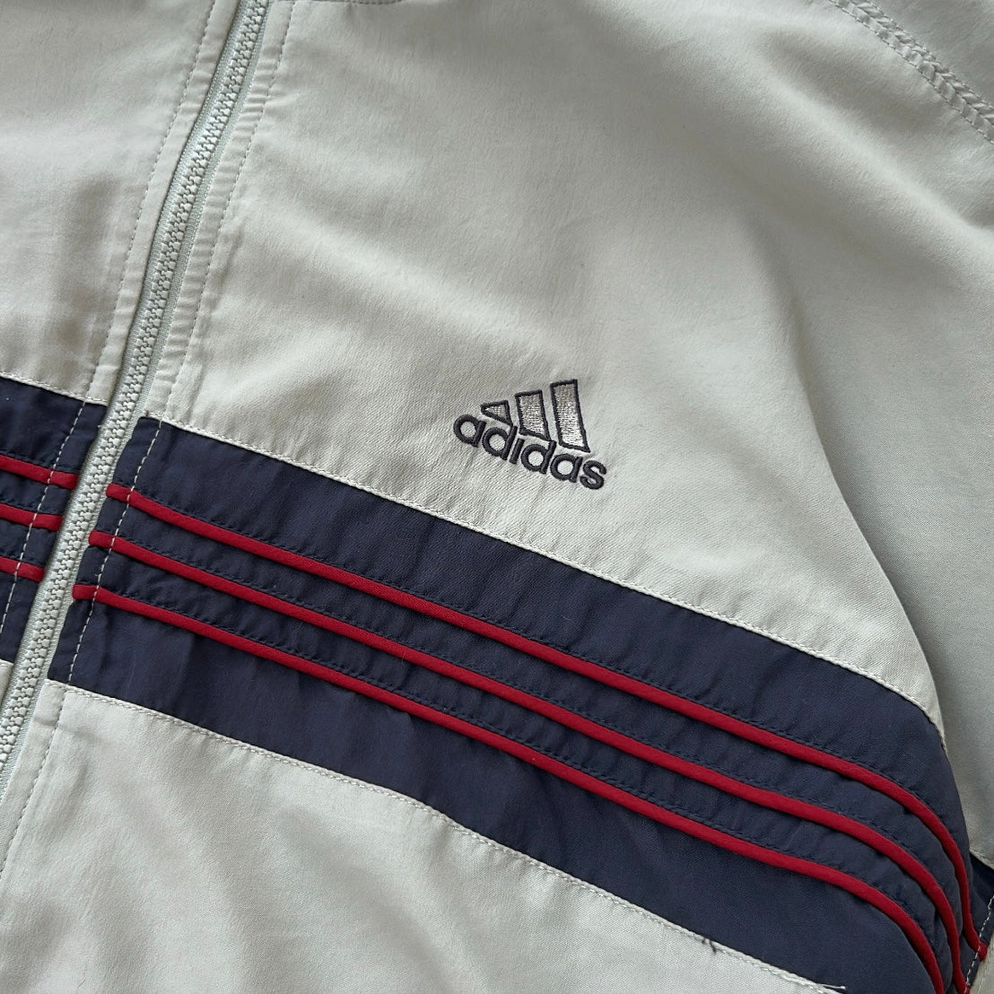 90s Adidas Embroidery Logo Red Line Shell Jacket