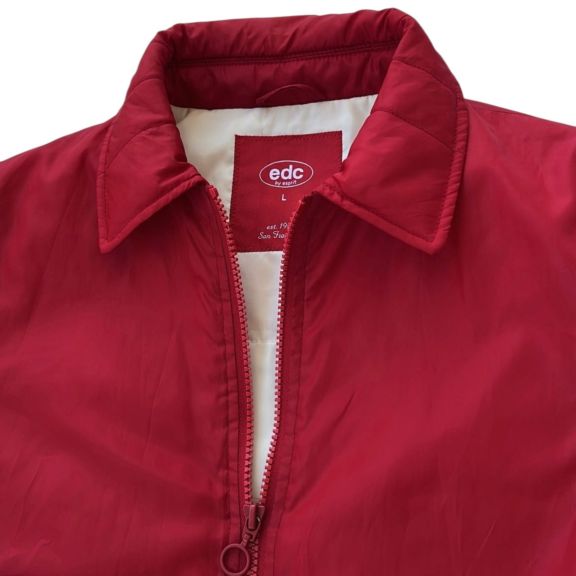 edc Vintage Cherry Red 90s Spring Jacket