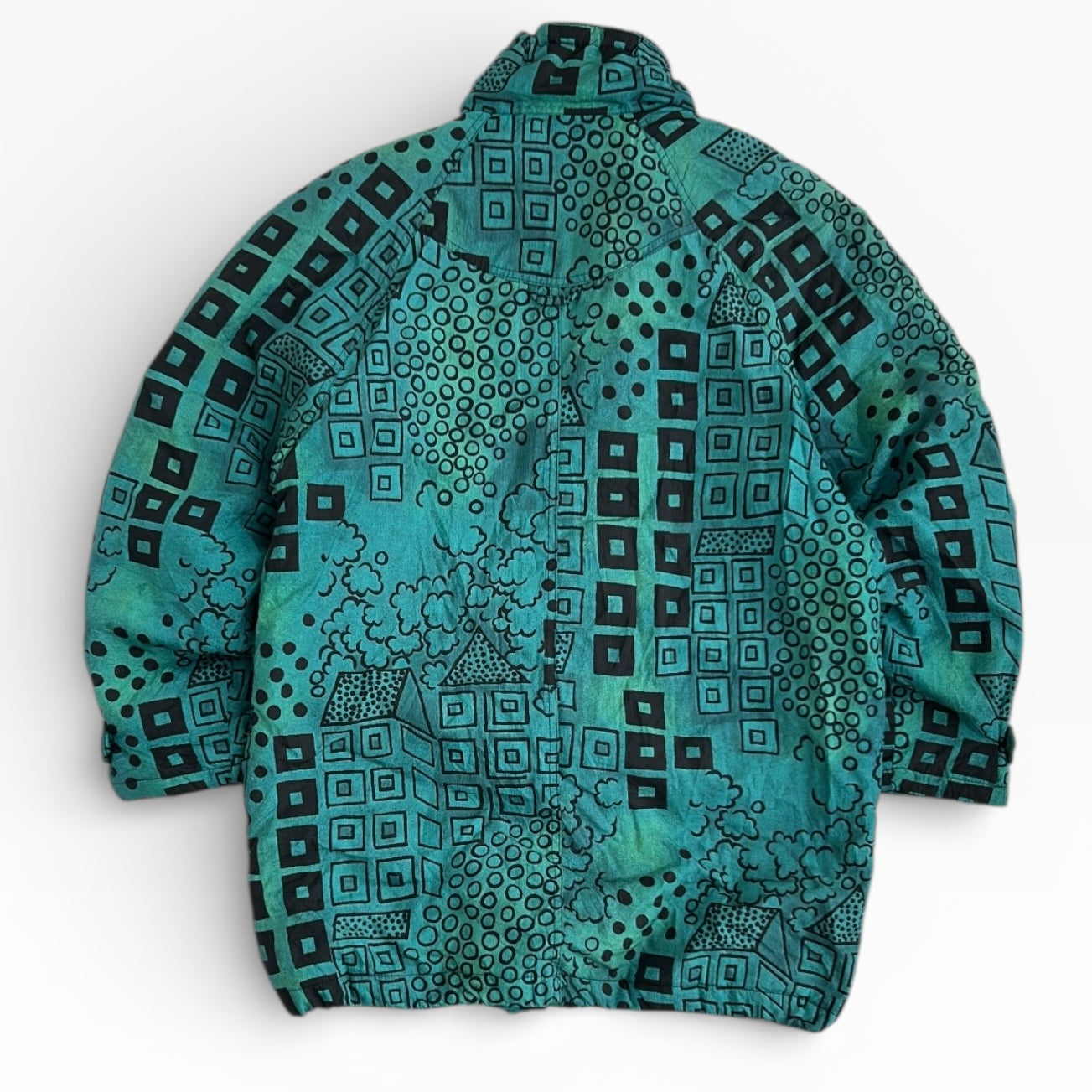 Yessica 90s Patterned Ski Adjustable Full Zip Oversized Jacket