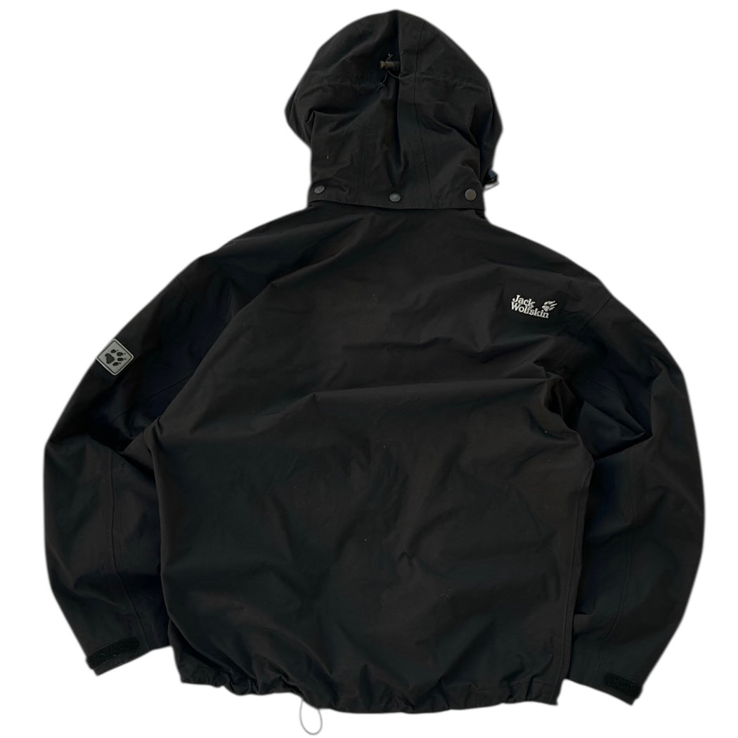 Jack Wholfskin Black Windbreaker Hooded Jacket