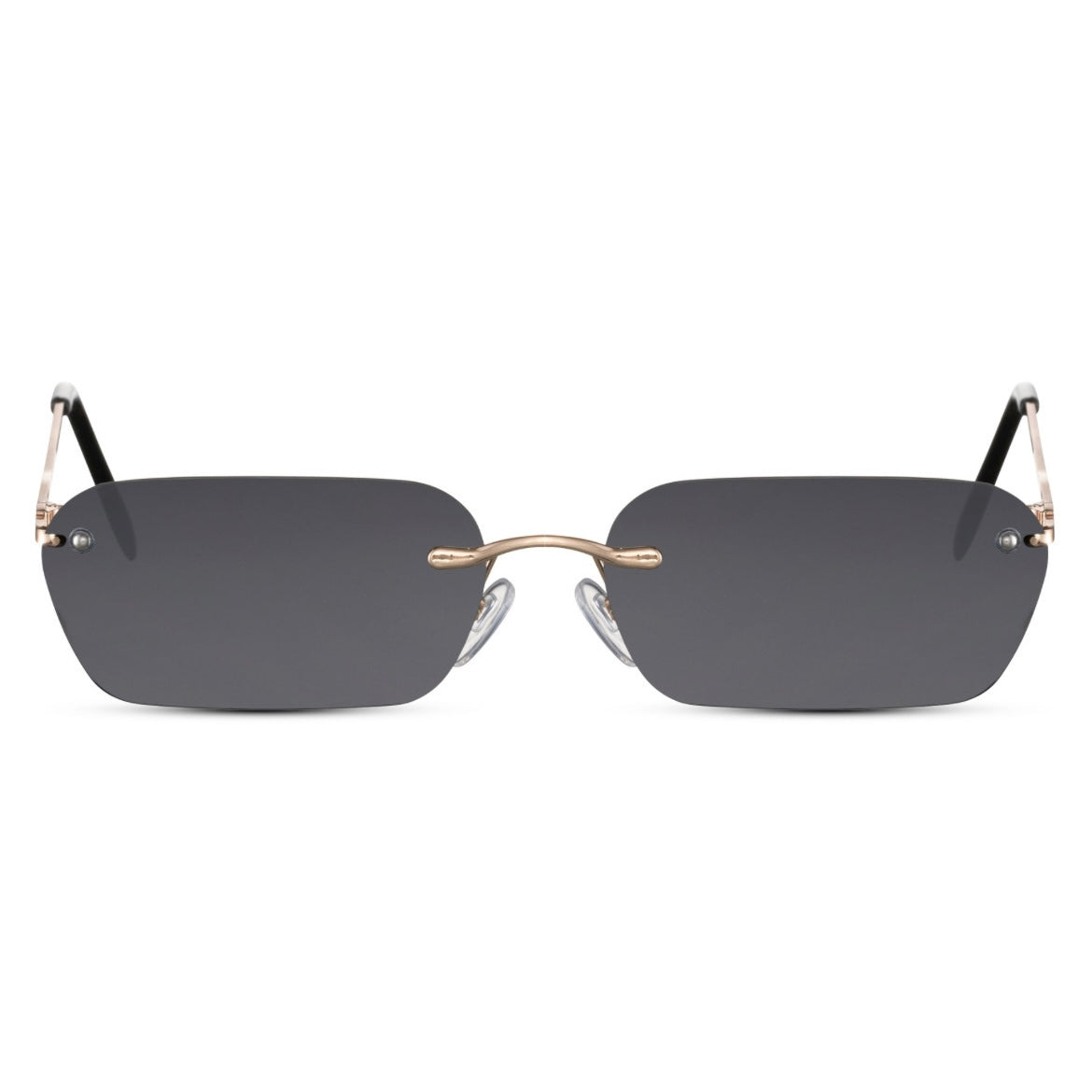 The Drew – Square Black x Metallic Retro Sunglasses