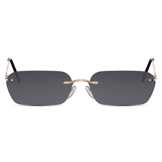 The Drew – Square Black x Metallic Retro Sunglasses