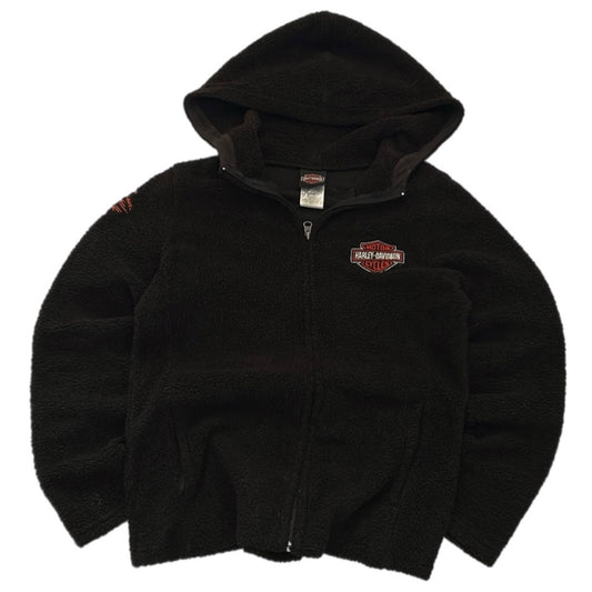 Harley Davidson Hooded Fuzzy Fleece Jacket