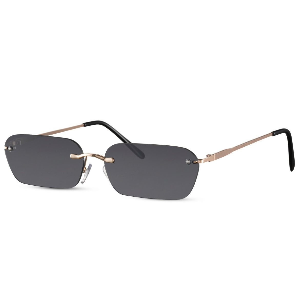 The Drew – Square Black x Metallic Retro Sunglasses