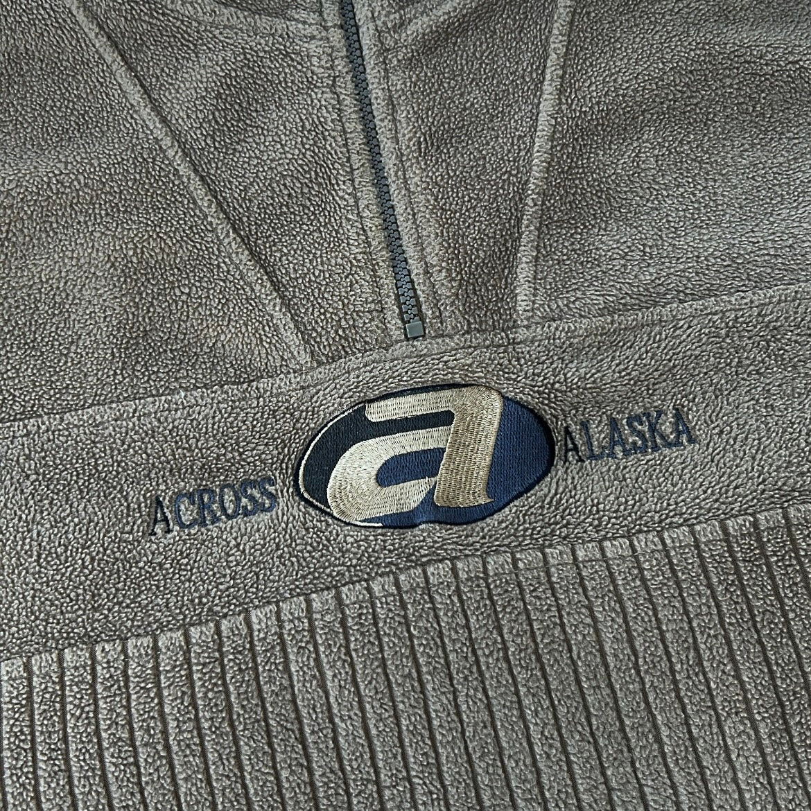 Across Alaska Vintage Embroidered Logo 1/4 Zip Fleece