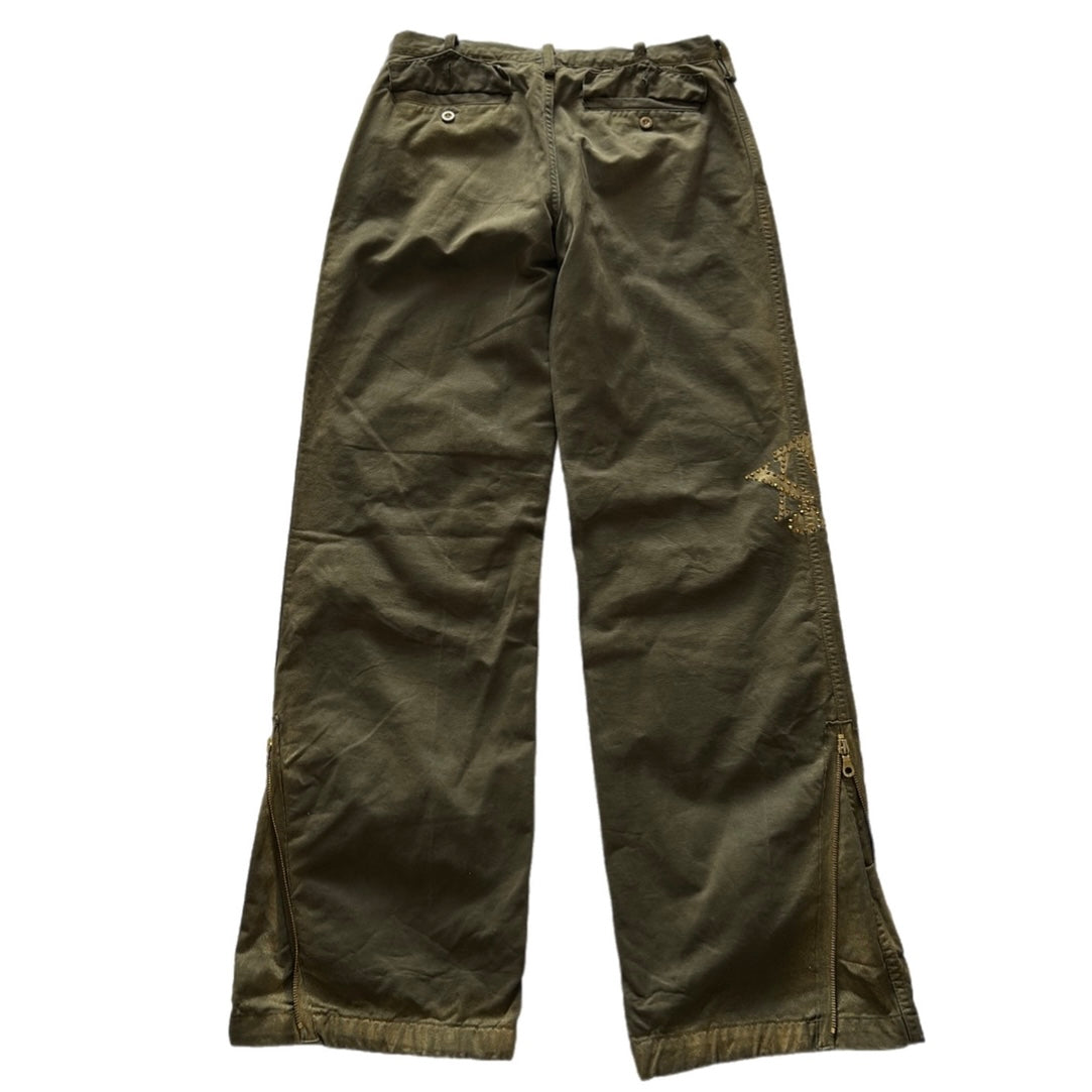 2000s Graphic Khaki Baggy pants