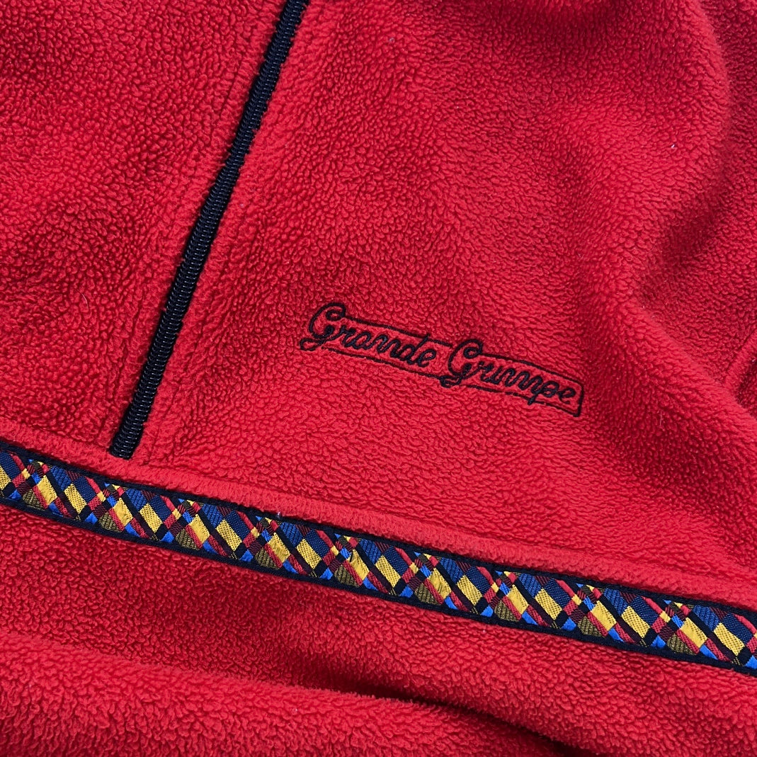 Vintage Grande Crimpe Red 1/4 Zip Retro Fleece