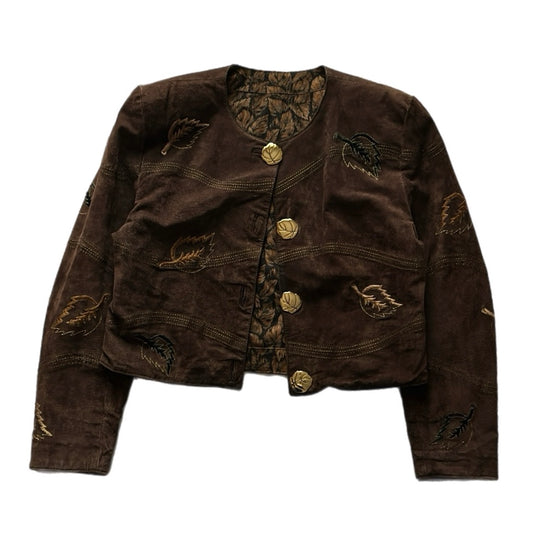 Suede Vintage Padded Cropped Jacket