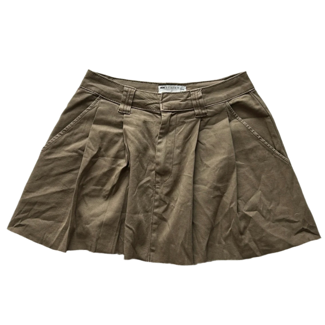 ASOS Design moca brown denim mini skirt