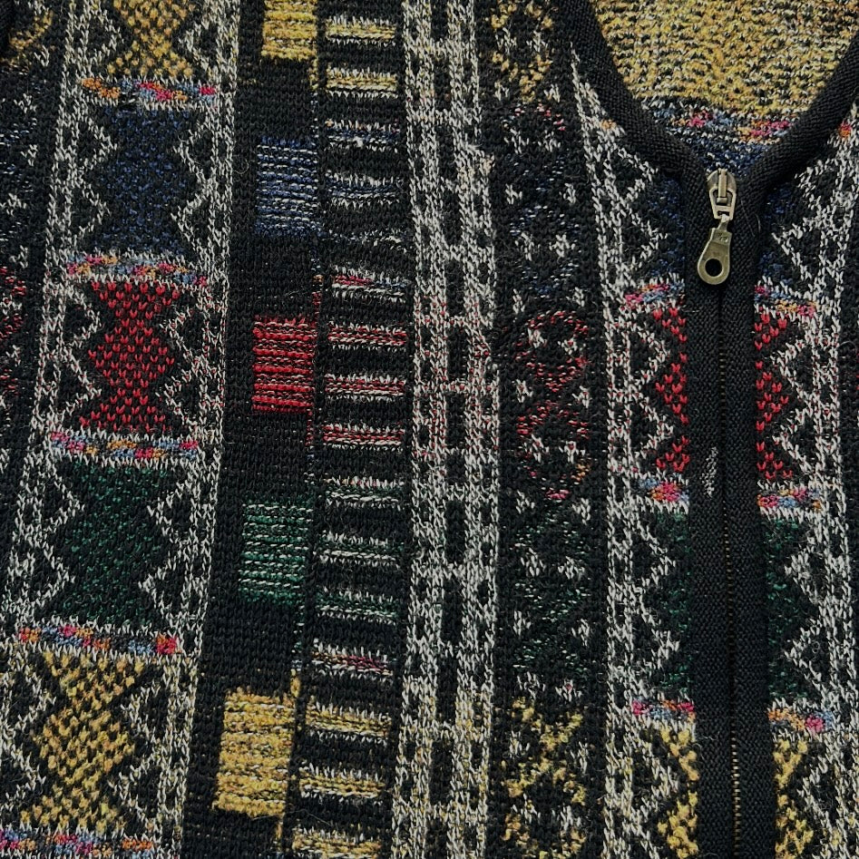 Marz Knitted Retro Full Zip Vest Top