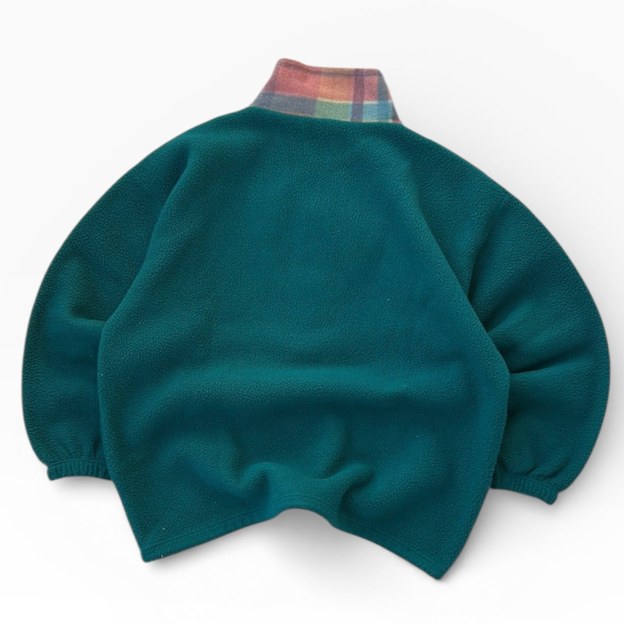 Vintage Multicoloured Checkered 1/4 Zip AdjustableFleece