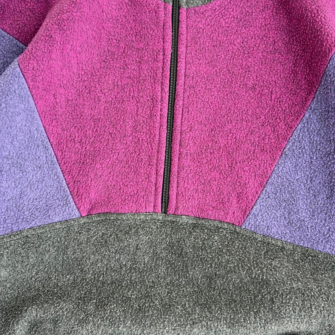 Vintage multicolored 1/4 Zip Crazy Fleece with pockets