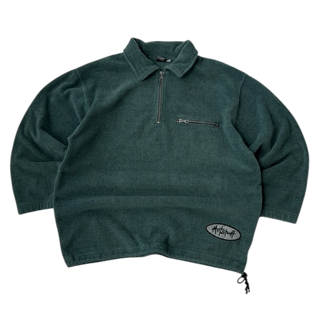 “Hotstuff” 90s Vintage Green 1/4 Zip Adjustable Fleece
