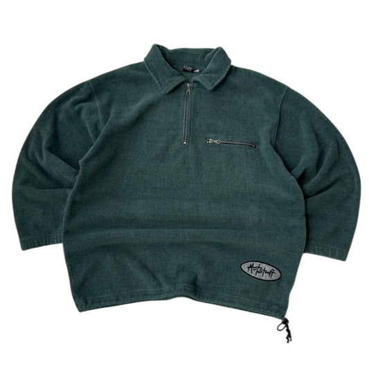 “Hotstuff” 90s Vintage Green 1/4 Zip Adjustable Fleece