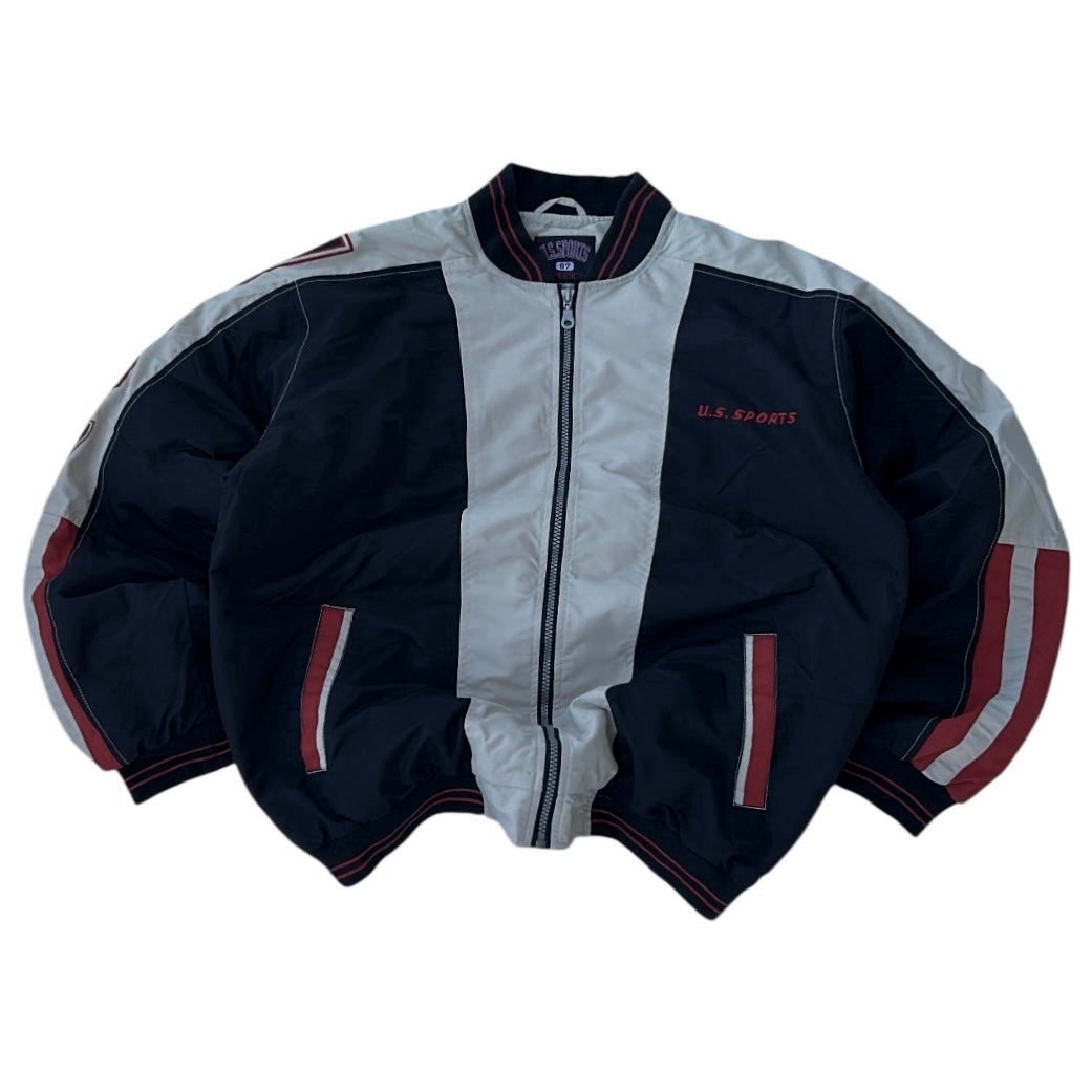 Vintage Bomber Style USA Sports With Embroidery Details