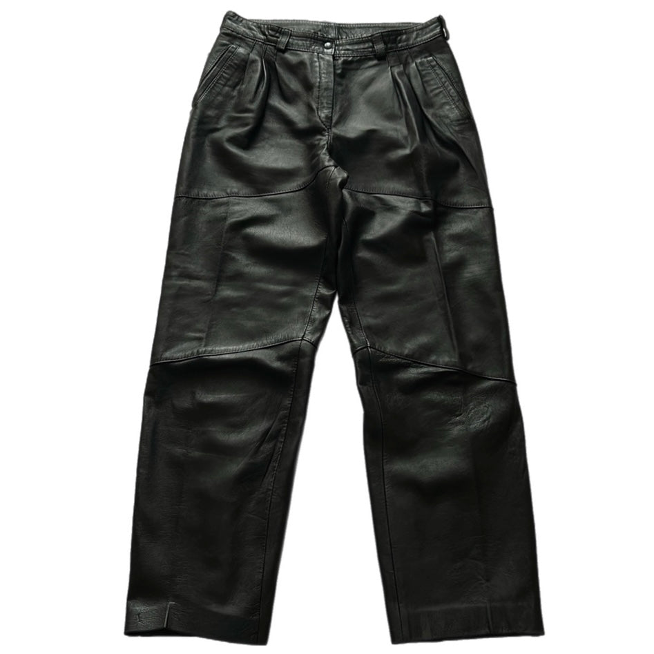 Pleated Leather Pants