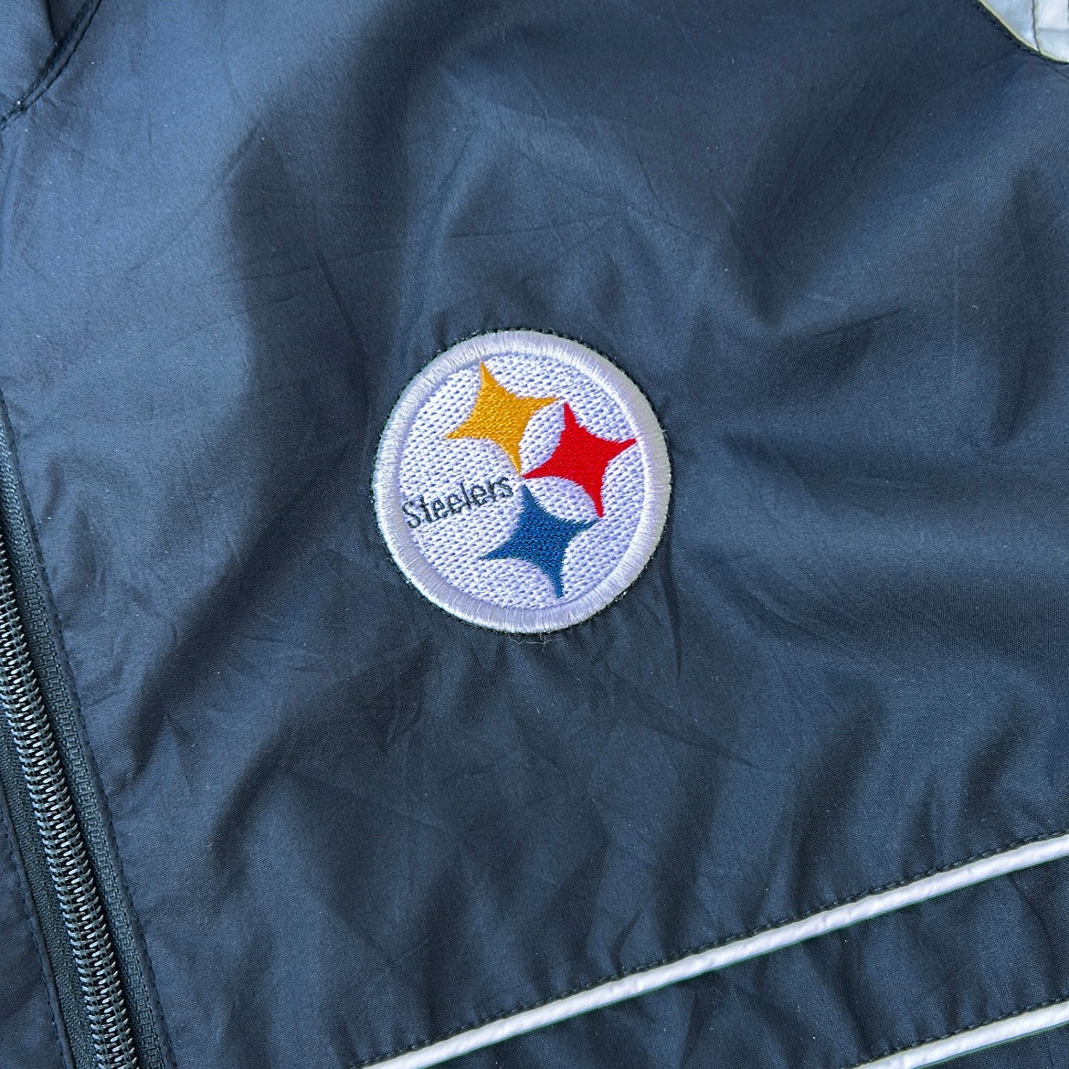 Vintage Reebok NFL Pittsburgh Steelers Jacket Navy/Gray – 90s Windbreaker