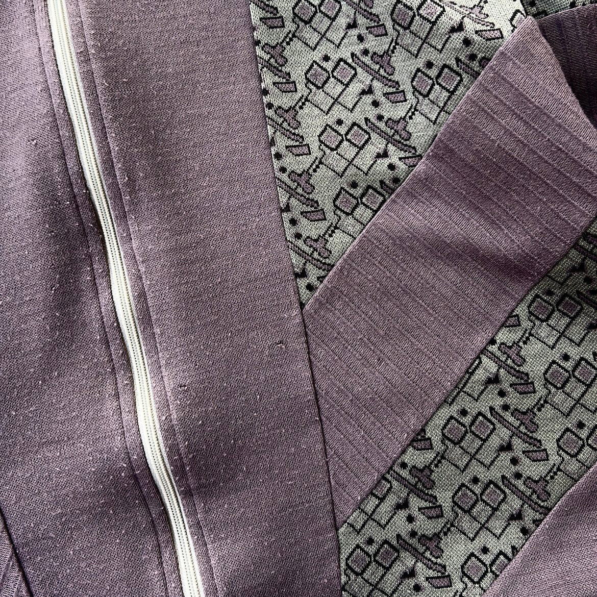 Vintage Pattern Purple Full Zip Jacket