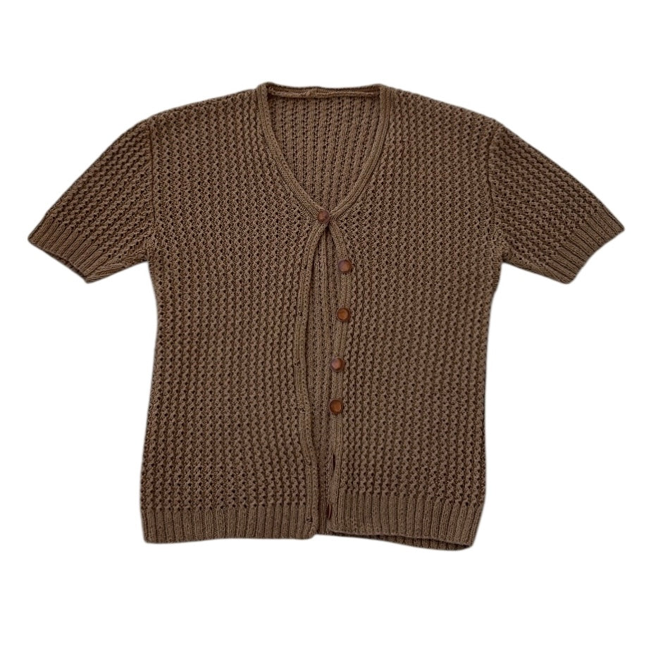 Knitted Brown Button Up Cardigan