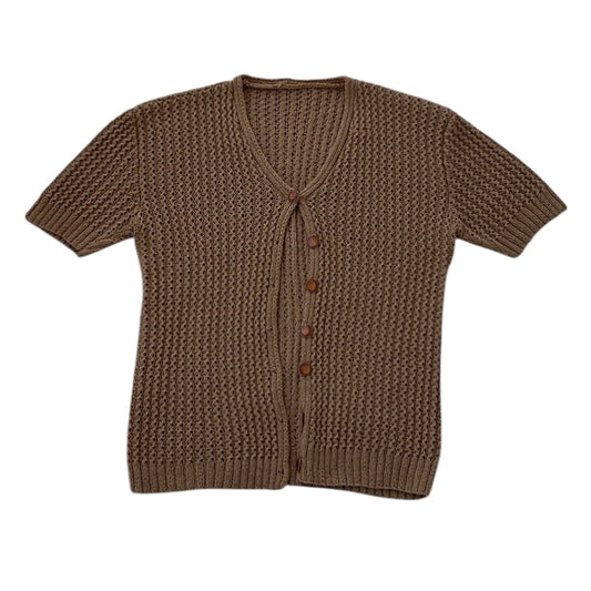 Knitted Brown Button Up Cardigan