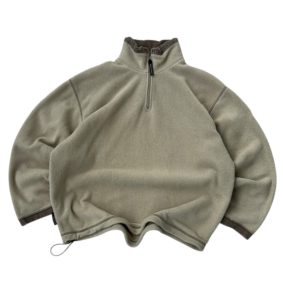 Invicta x Polartech Beige 1/4 Zip Fleece With Corduroy Neck Line
