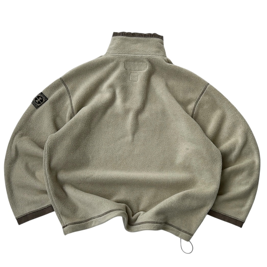 Invicta x Polartech Beige 1/4 Zip Fleece With Corduroy Neck Line