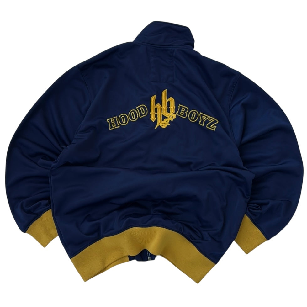 90s Hoodboyz Navy x Gold Details Full Zip Track Jacket