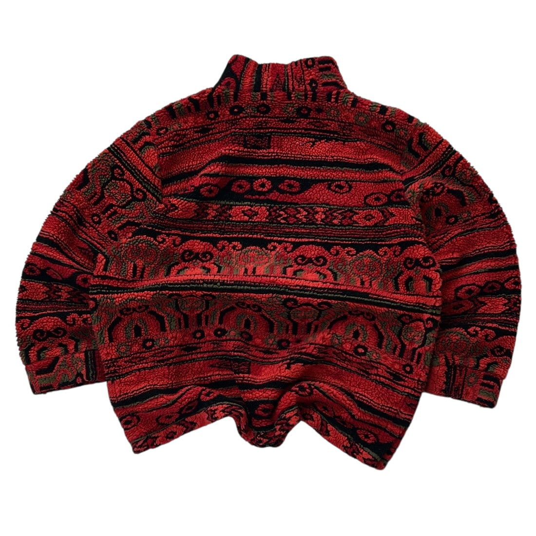 David Nieper Red Tonned Patterned Fuzzy Fleece Jacket