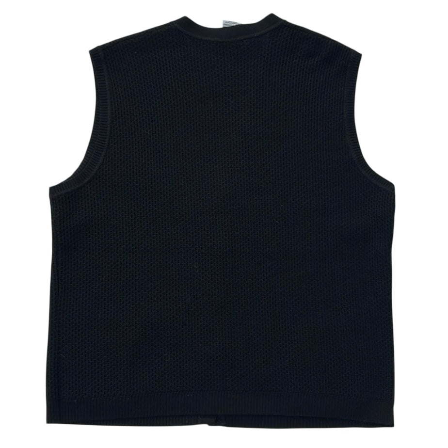 Freya Black Knitted Button Up Vest Top