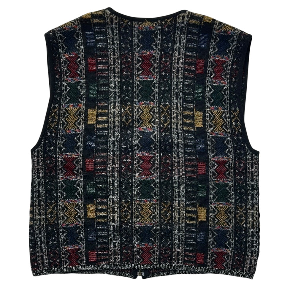 Marz Knitted Retro Full Zip Vest Top