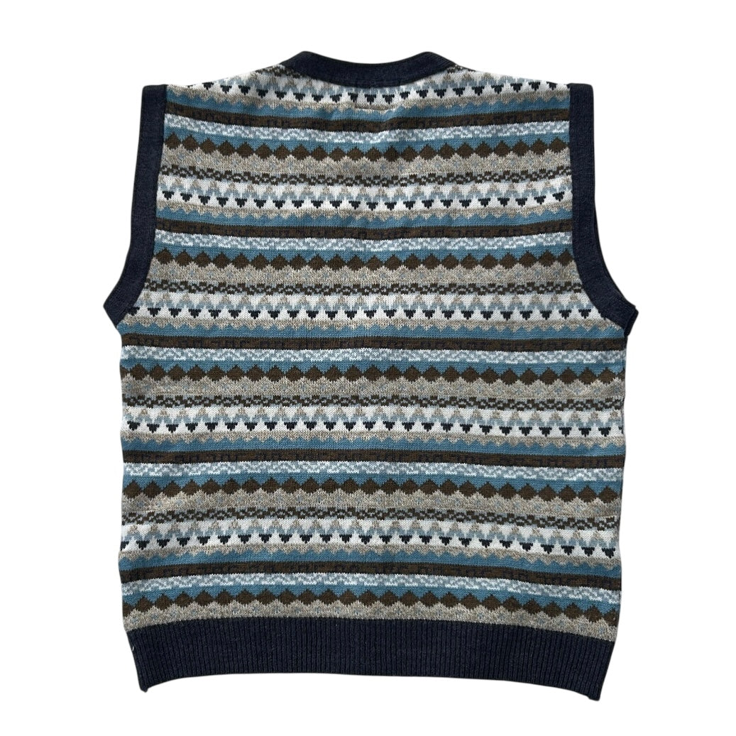 Henry Blues Wool Button Up Vest Top