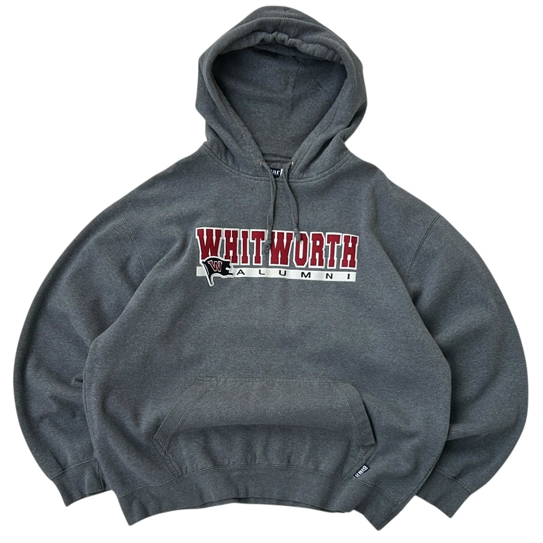 Whitworth College Style Grey Hoodie With Embroidered Logo