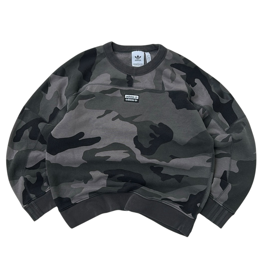 Adidas Crewneck Camo Sweatshirt With Centered Logo -