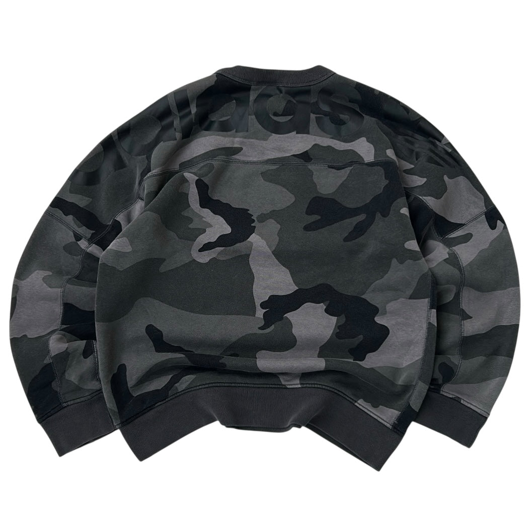 Adidas Crewneck Camo Sweatshirt With Centered Logo -