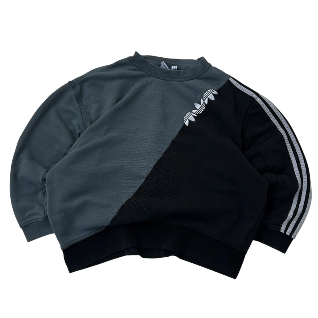 Adidas Grey x Black Sweatshirt With Embroidered Logo