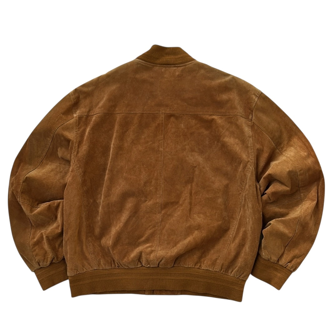 Taba Vintage Suede Button Up Bomber Jacket