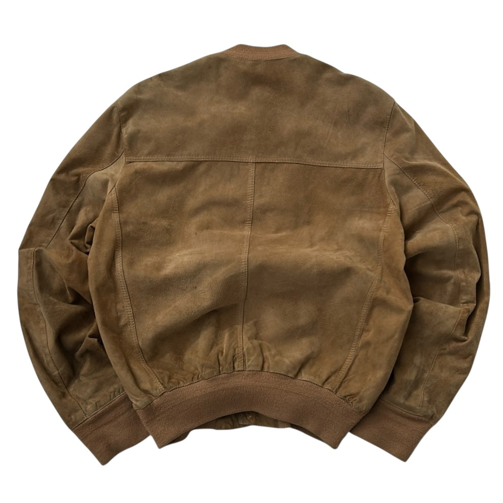 Vintage Suede Button Up Bomber Jacket