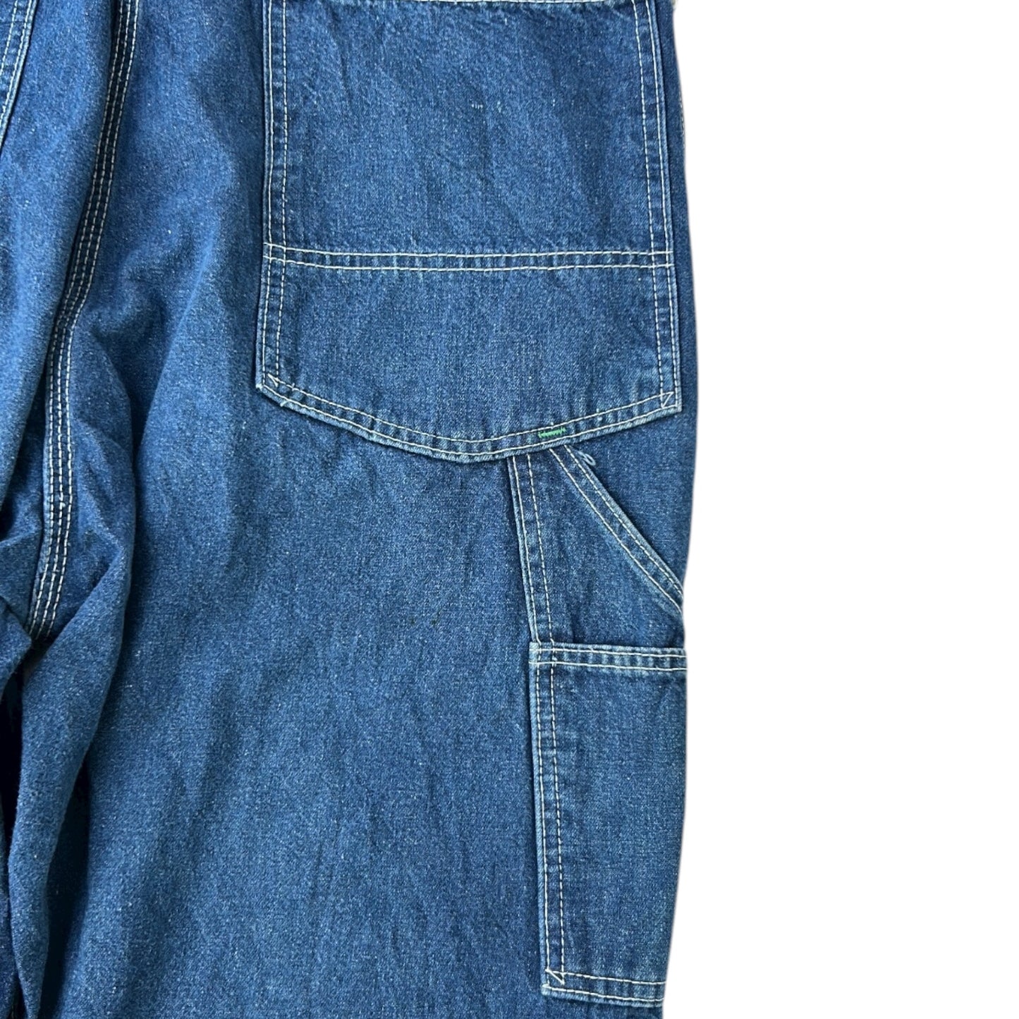 Big Smith Dark Wash Denim With White Lining dungarees