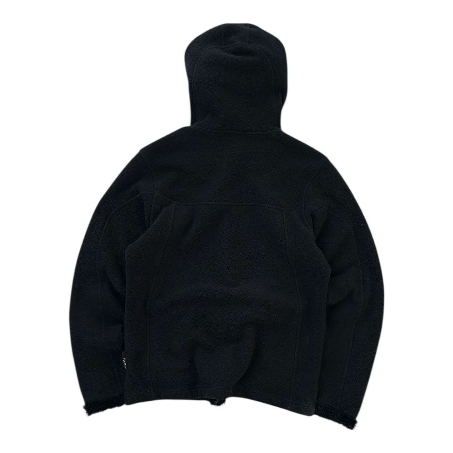 Jack Wholfskin Hooded Black With Inner Fuzzy Fleece Full Zip Fleece Jacket