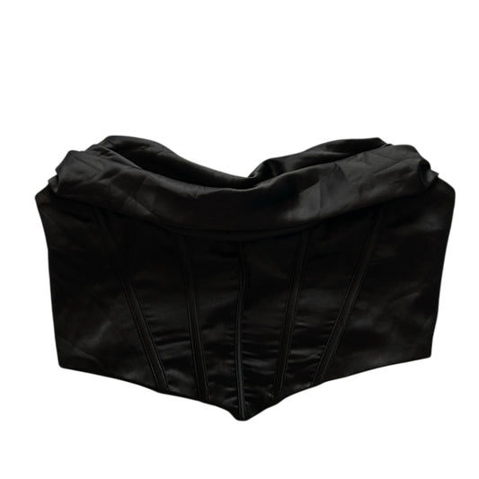 Draped Silk Strapless Corset Top
