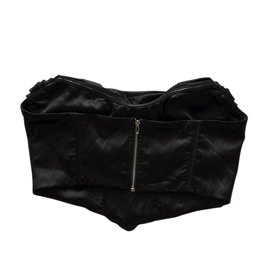 Draped Silk Strapless Corset Top