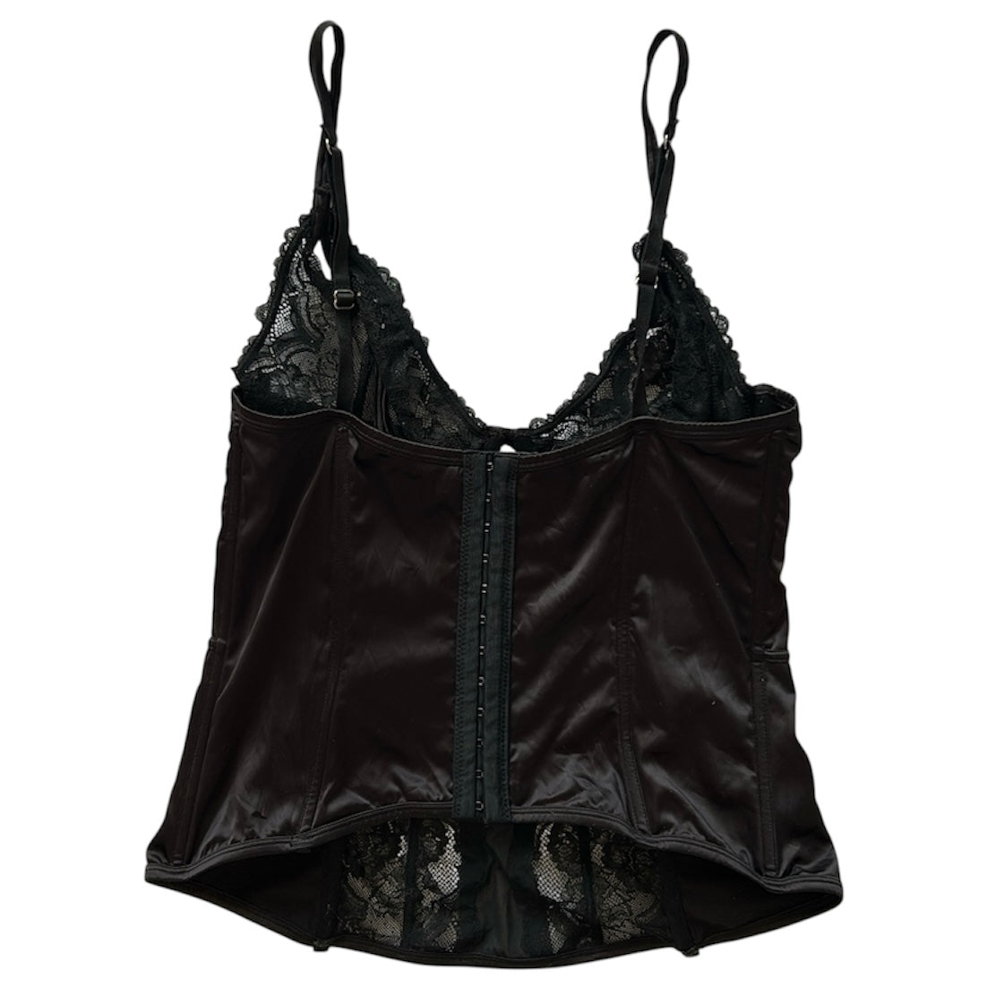 Lingerie Silk & Lace Corset Top (Adjustable Strap)