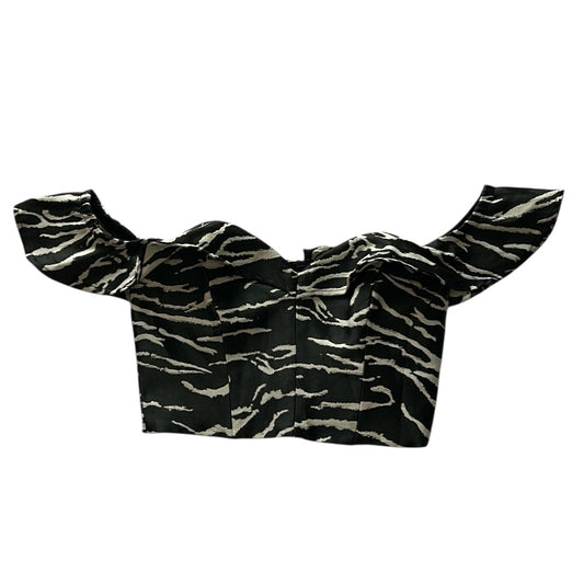 Off The Shoulder Zebra Print Corset Top