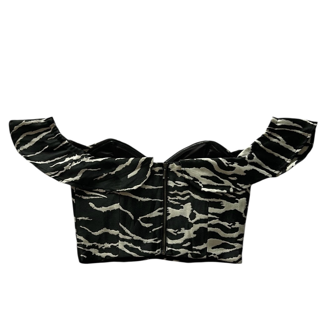 Off The Shoulder Zebra Print Corset Top