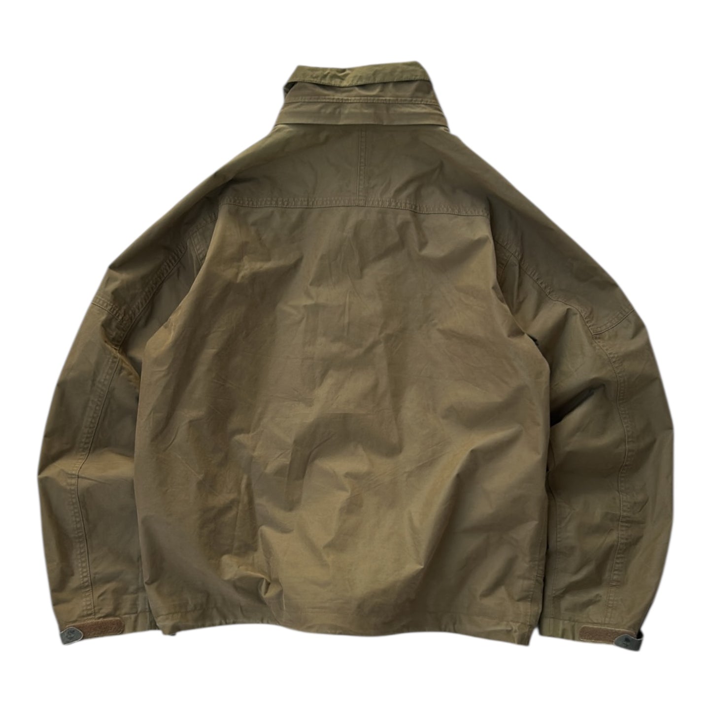 Timberland Khaki Full Zip Adjustable Jacket With Hidden Hoodie