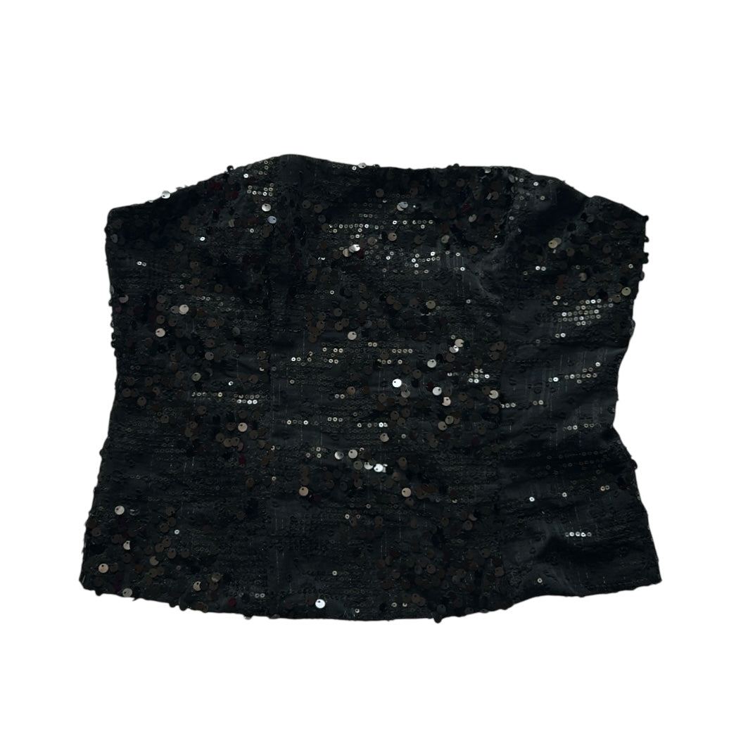 Sequin Glam Strapless Corset Top(Back Zip)