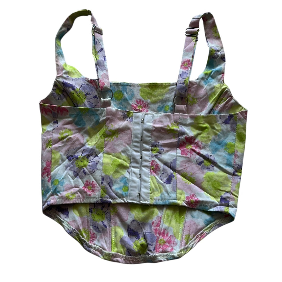 Floral Corset Top (Adjustable Strap)