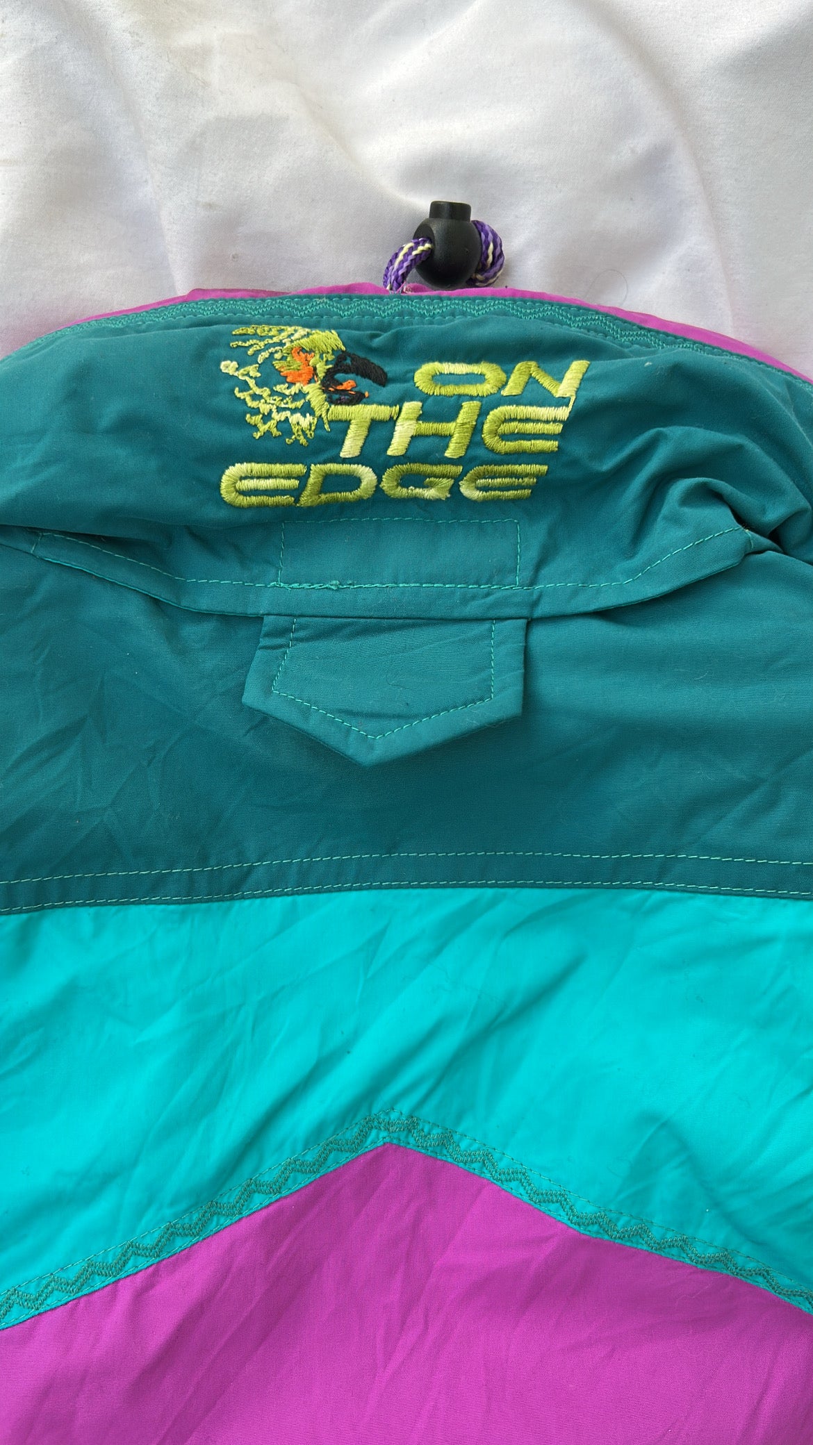 On The Edge Colourful Ski Full Zip Adjustable Jacket With Hidden Hoodie