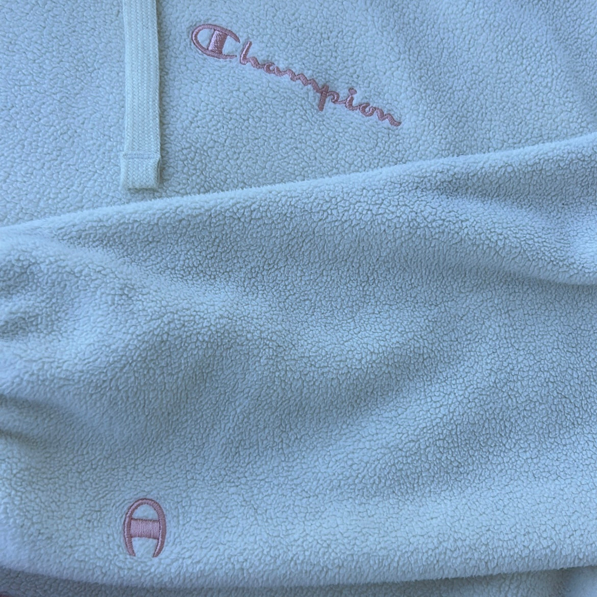 Champion Pink & White Adjustable Fleece Hoodie
